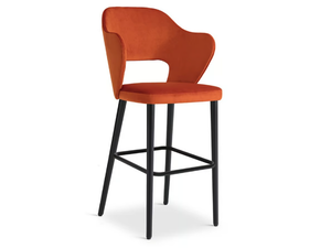 QUINN 688 - High upholstered velvet stool with back _ Origins 1971